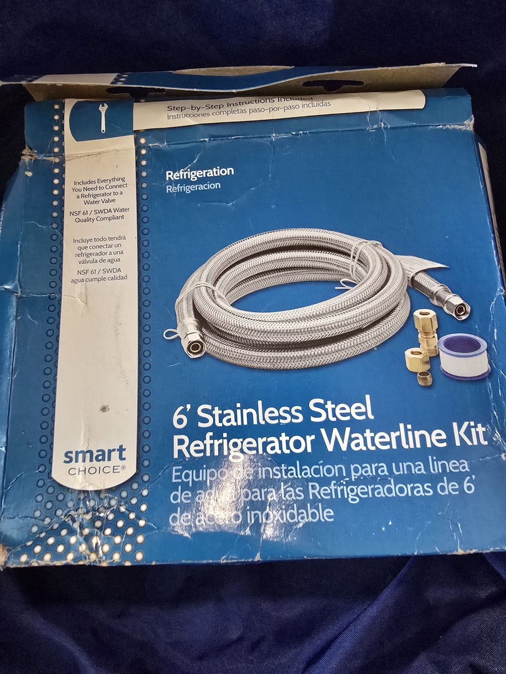 6' Stainless Steel Refrigerator Waterline Kit - Silver